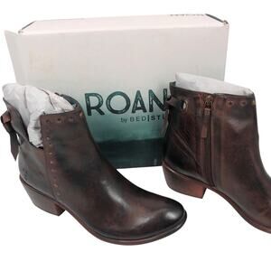 NEW Roan by Bed Stu Boots 8 Australia Ankle Leather Studded Western Cowgirl Brwn